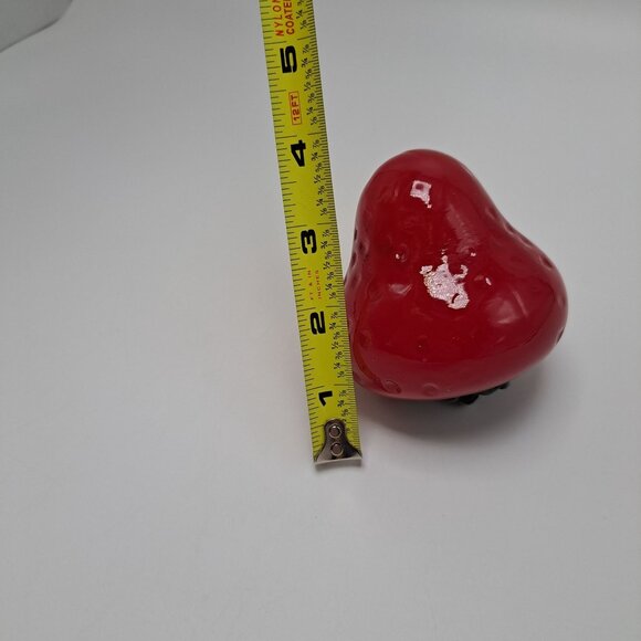 Hand Blown Art Glass Strawberry Vintage Paperweight - Picture 9 of 11